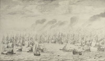 episodio de la Primera Guerra Anglo-Holandesa (1652-54) de Willem van de Velde the Elder